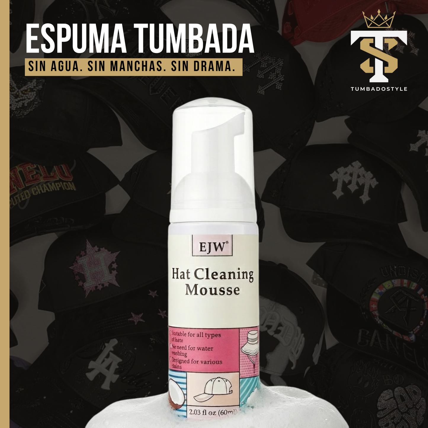 Espuma Limpia Gorras