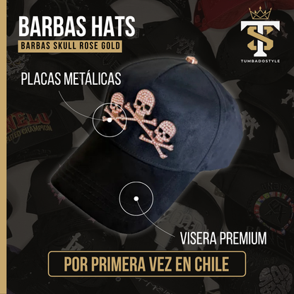 Barbas Hats "Skull Rose Gold"