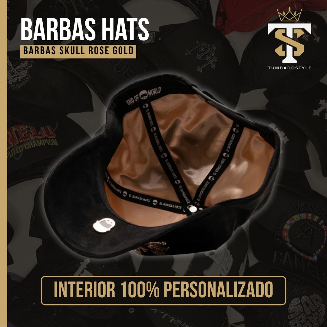 Barbas Hats "Skull Rose Gold"