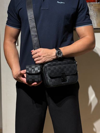 Bolso Cuadros+ Monedero Ecocuero | LV