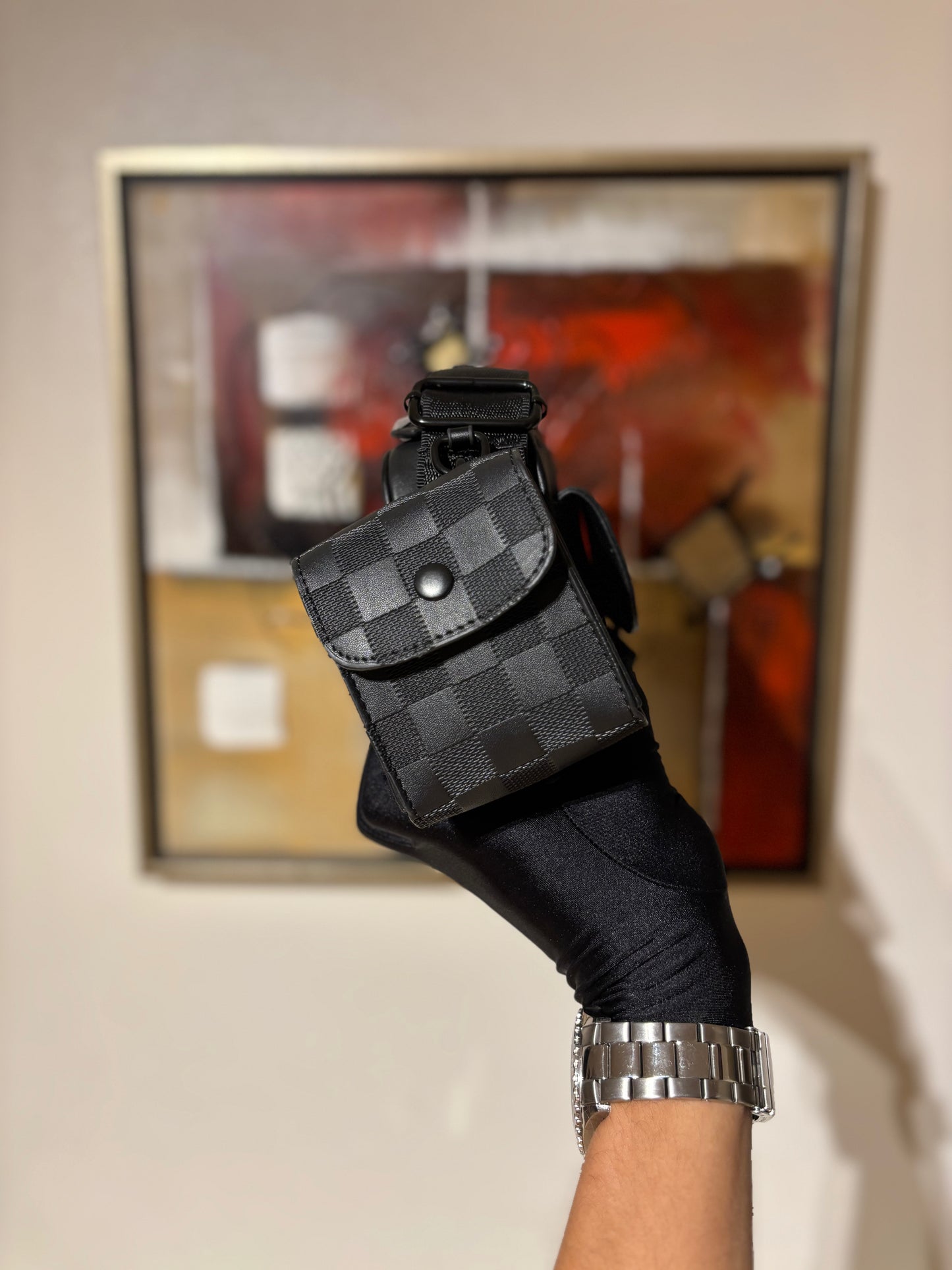 Bolso Cuadros+ Monedero Ecocuero | LV